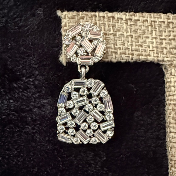 Park Lane Silver Crystal Cluster Drop Earrings - Picture 2 of 4